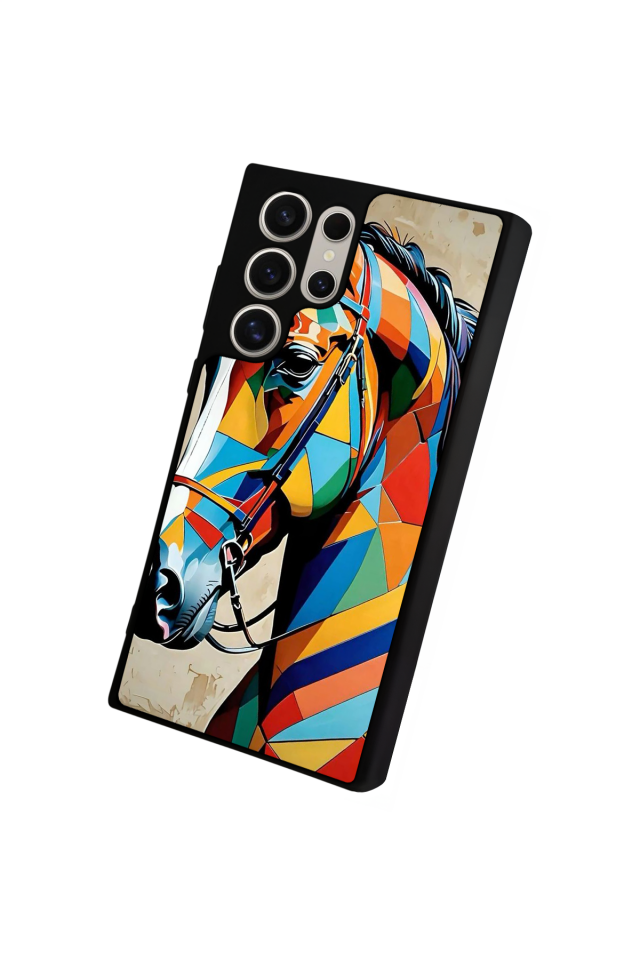 Samsung Galaxy S23 Ultra Uyumlu At Horse Tasarımlı Glossy Premium Kılıf