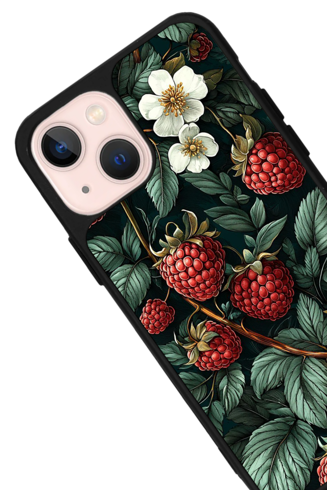 iPhone 15 Plus Uyumlu Botanik Tasarımlı Glossy Premium Kılıf