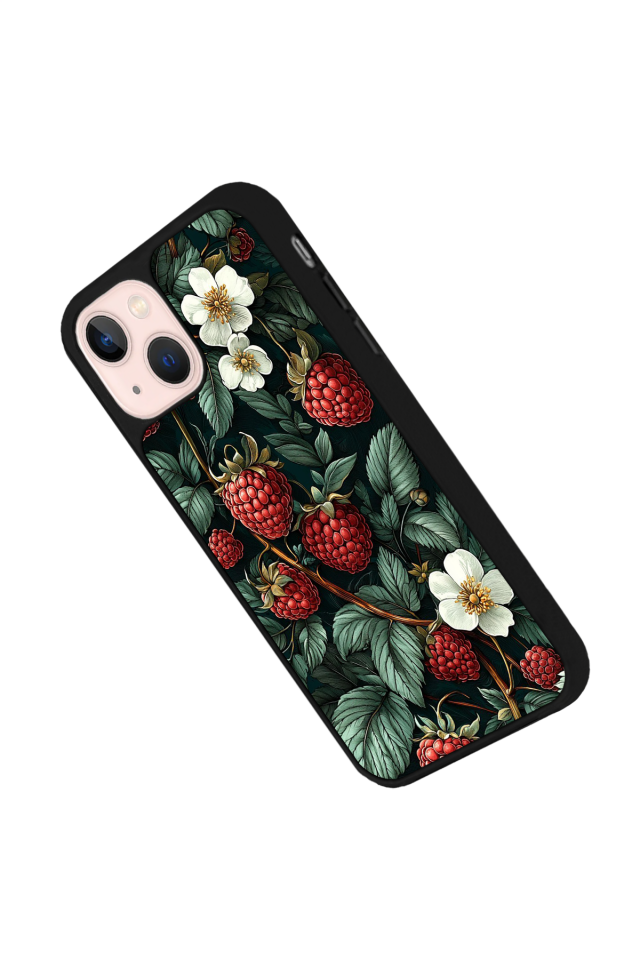 iPhone 15 Plus Uyumlu Botanik Tasarımlı Glossy Premium Kılıf