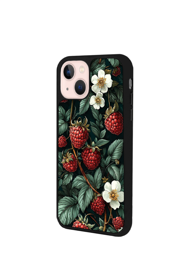 iPhone 15 Plus Uyumlu Botanik Tasarımlı Glossy Premium Kılıf