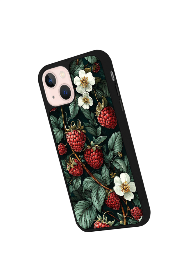 iPhone 15 Plus Uyumlu Botanik Tasarımlı Glossy Premium Kılıf