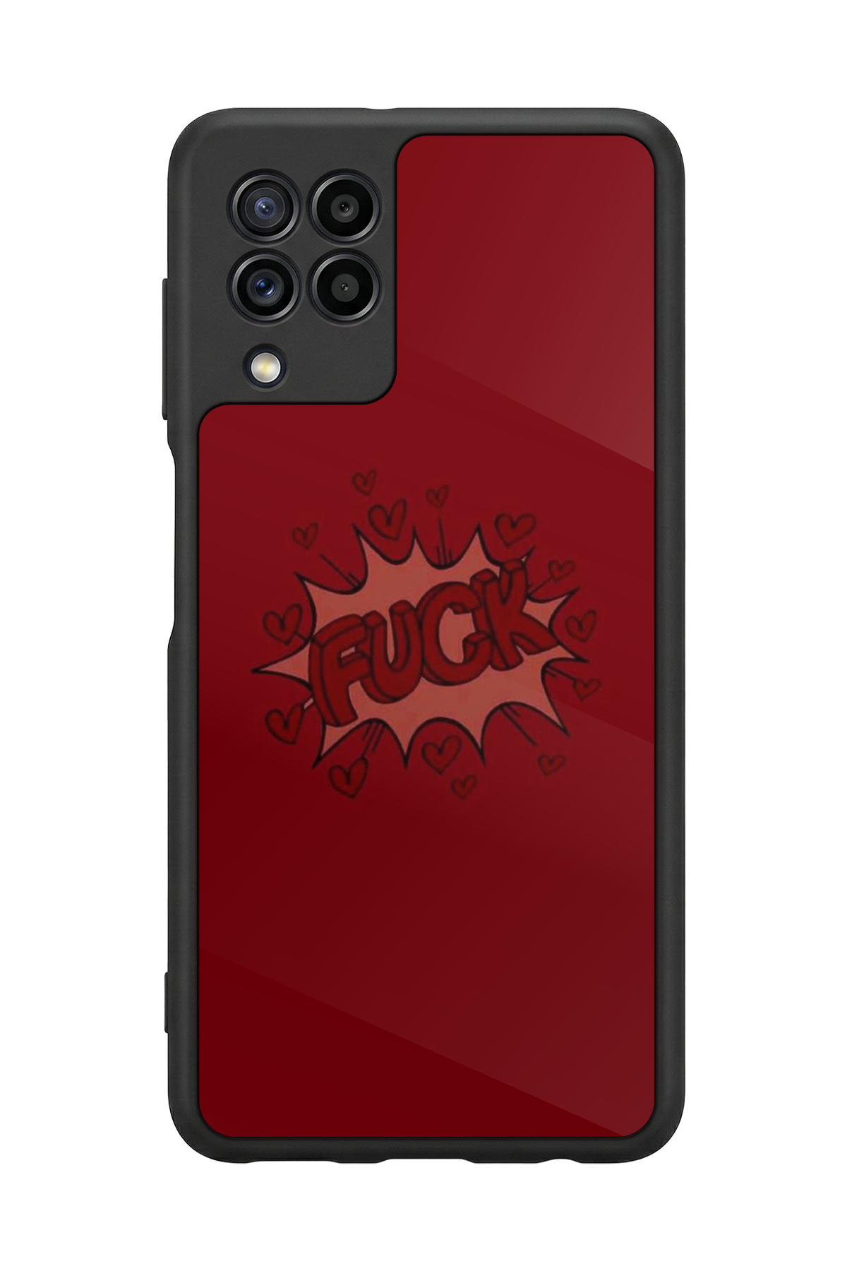 Samsung Galaxy M32 Uyumlu Kalp Love Tasarımlı Glossy Premium Kılıf