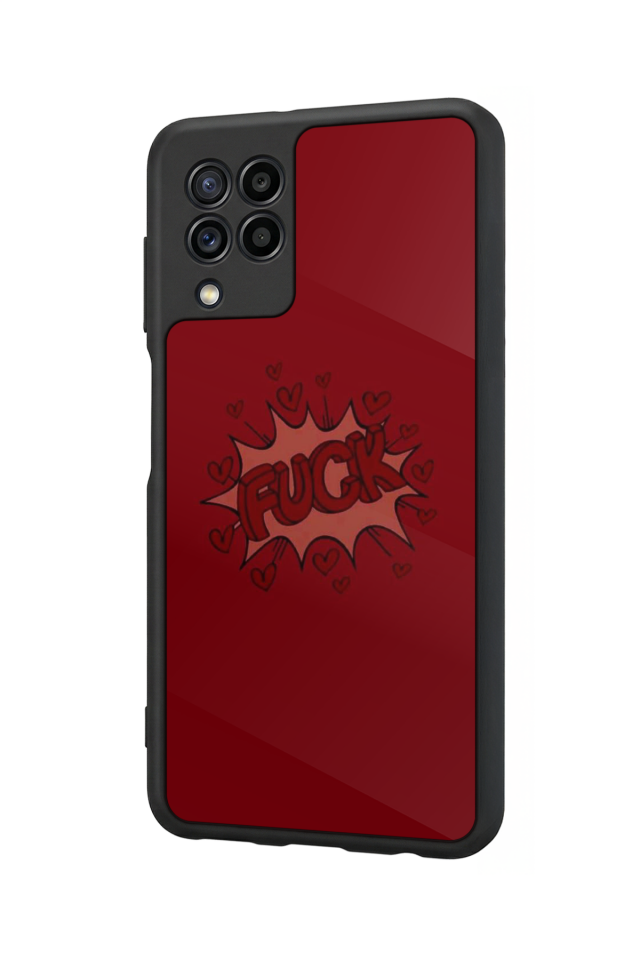 Samsung Galaxy M32 Uyumlu Kalp Love Tasarımlı Glossy Premium Kılıf