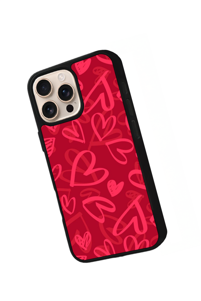 iPhone 15 Pro Max Uyumlu Kalp Love Tasarımlı Glossy Premium Kılıf