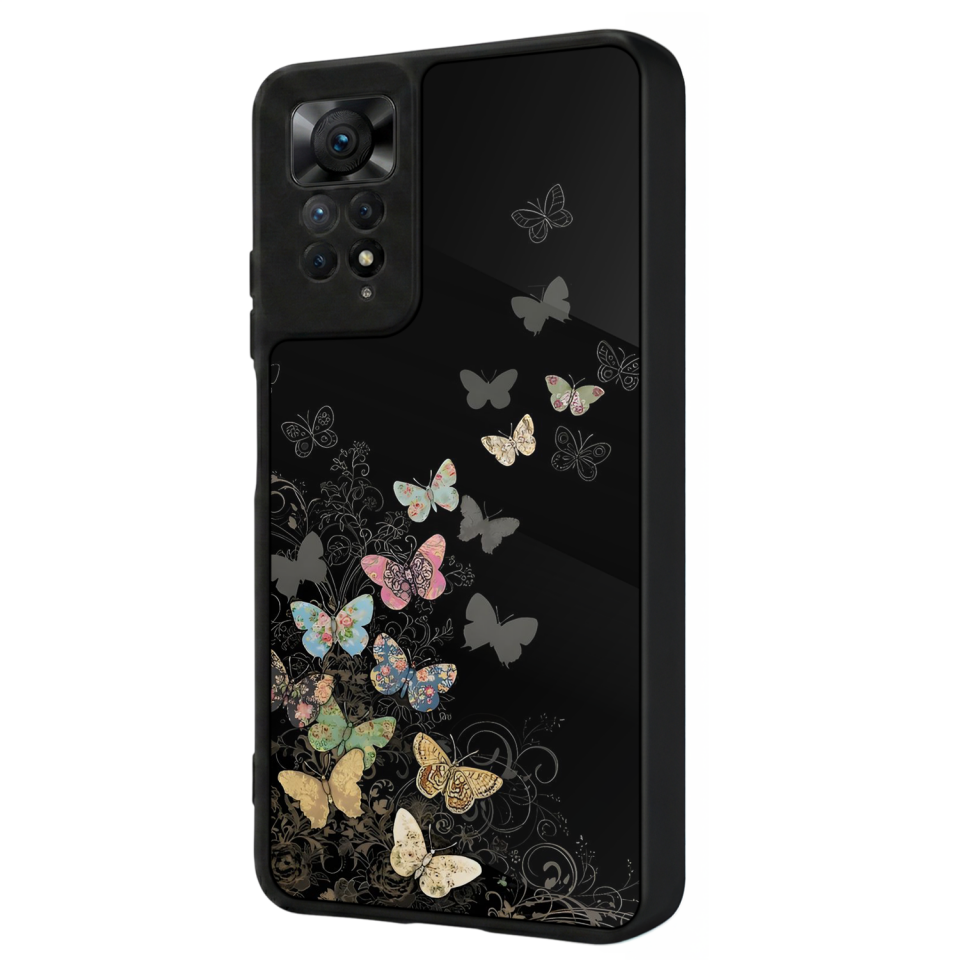 Xiaomi Redmi Note 11 Pro Uyumlu Kelebek Tasarımlı Glossy Premium Kılıf