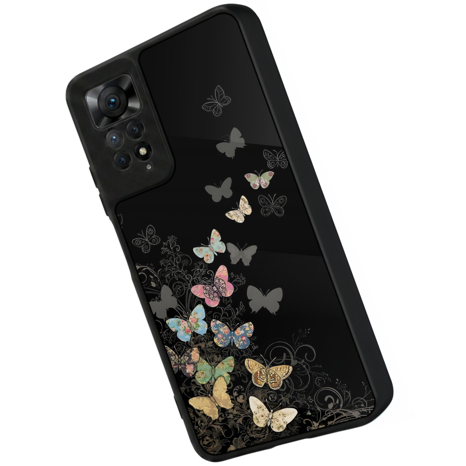 Xiaomi Redmi Note 11 Pro Uyumlu Kelebek Tasarımlı Glossy Premium Kılıf