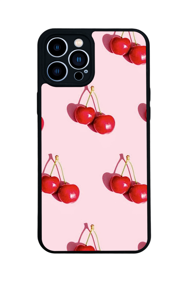 iPhone 13 Pro Max Uyumlu Kiraz Tasarımlı Glossy Premium Kılıf