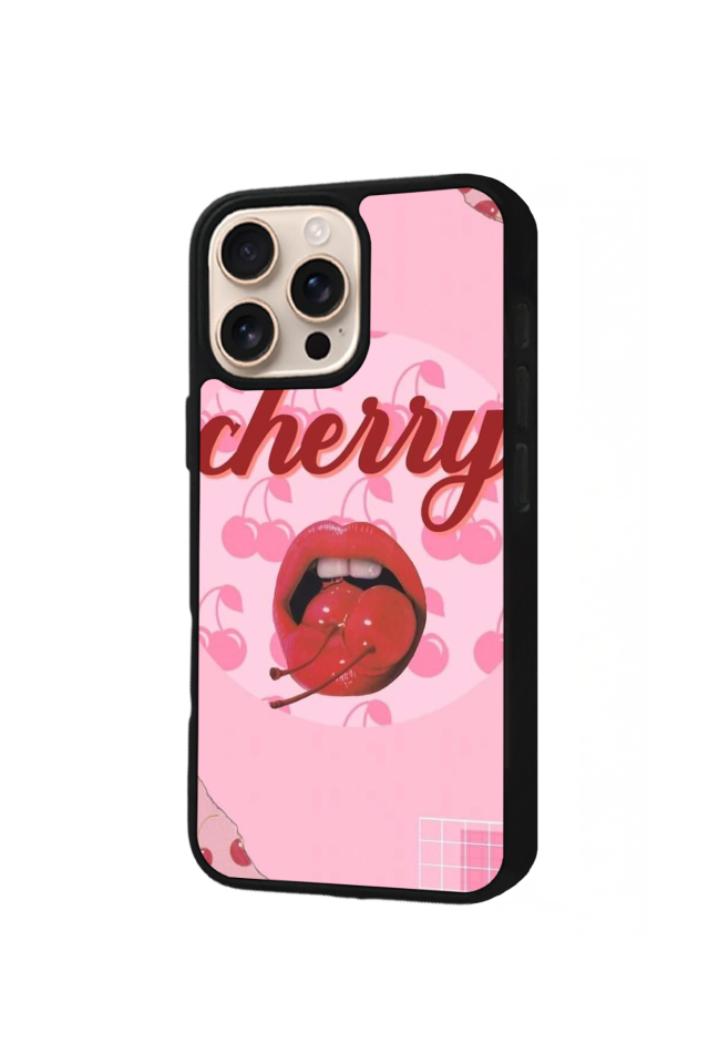 iPhone 14 Pro Max Uyumlu Kiraz Tasarımlı Glossy Premium Kılıf