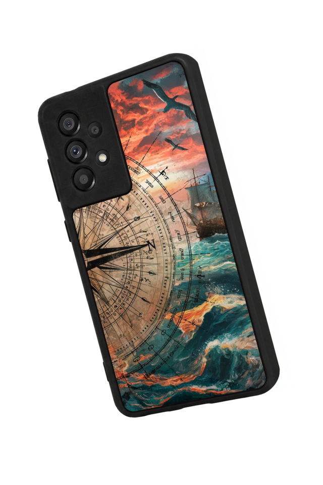 Samsung Galaxy A73 Uyumlu Pusula Tasarımlı Glossy Premium Kılıf