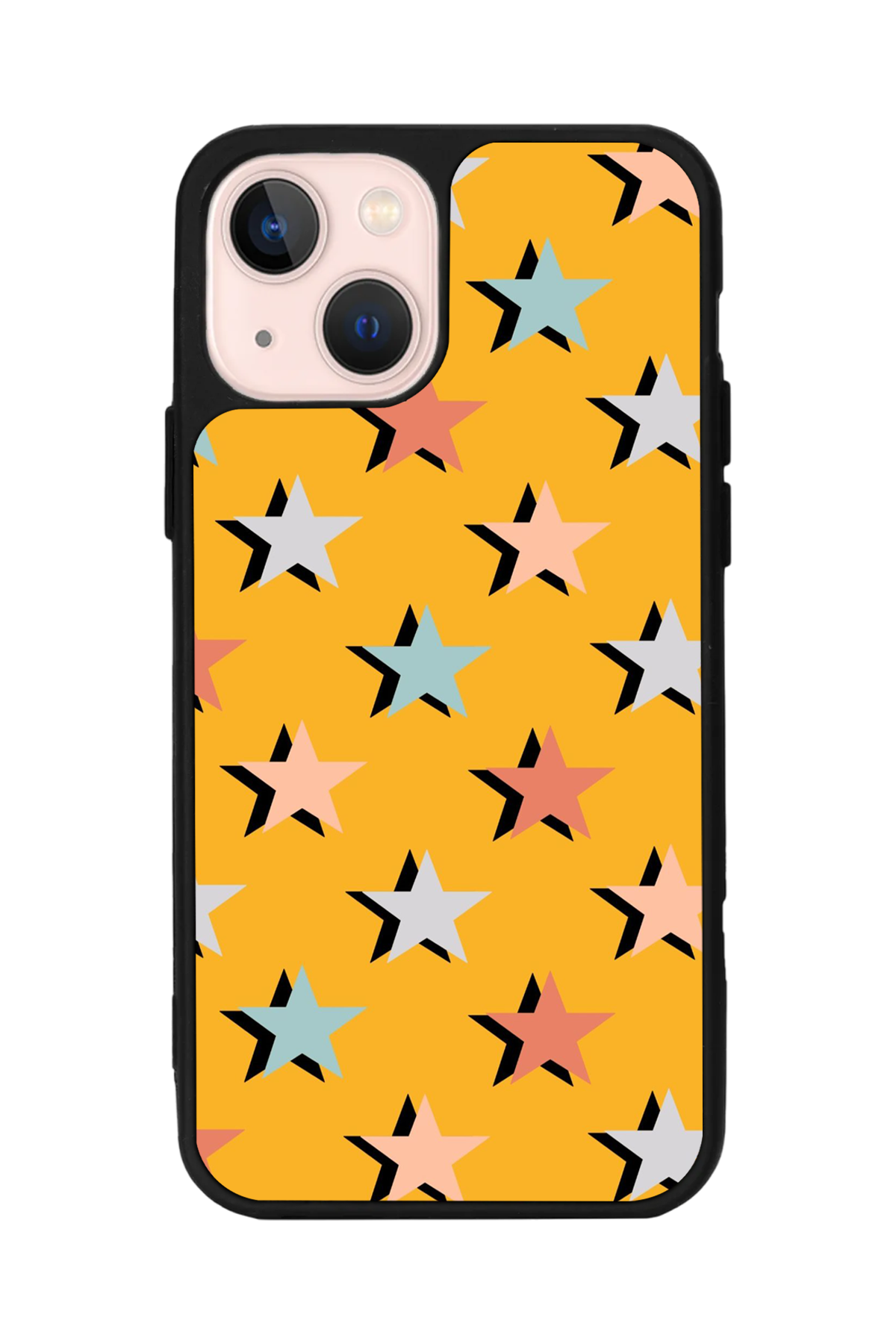 iPhone 13/14 Uyumlu Retro Yildizlar Tasarımlı Glossy Premium Kılıf