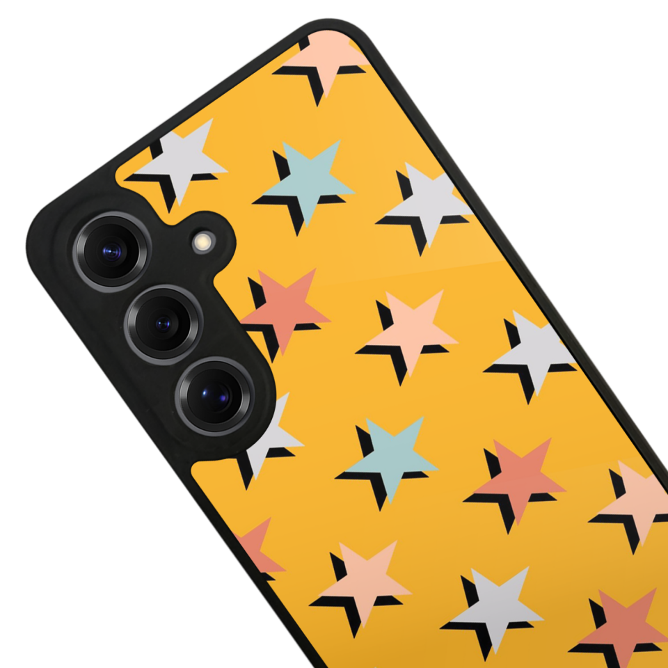 Samsung Galaxy S25 Uyumlu Retro Yildizlar Tasarımlı Glossy Premium Kılıf