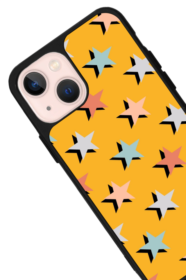 iPhone 13/14 Uyumlu Retro Yildizlar Tasarımlı Glossy Premium Kılıf