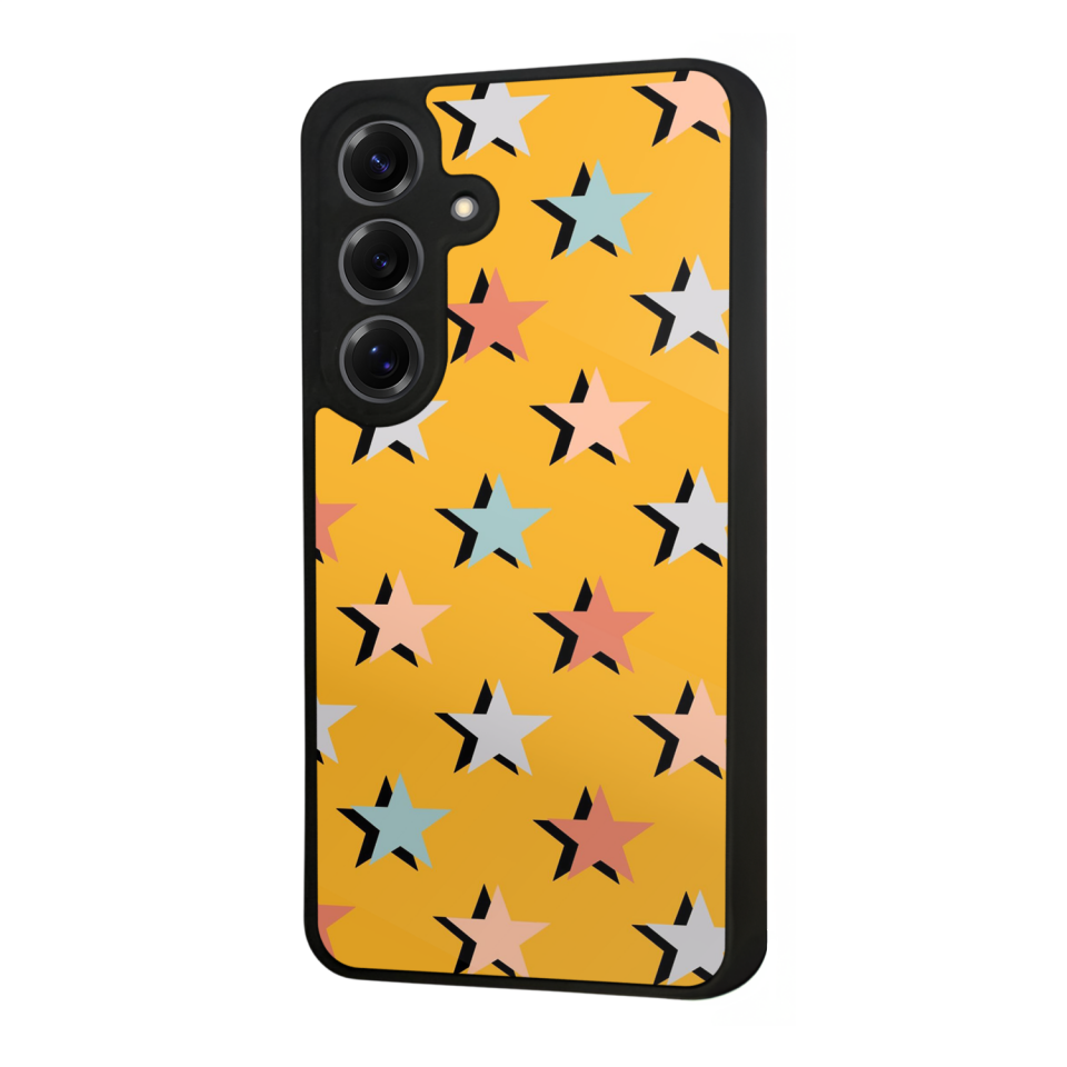 Samsung Galaxy S25 Uyumlu Retro Yildizlar Tasarımlı Glossy Premium Kılıf