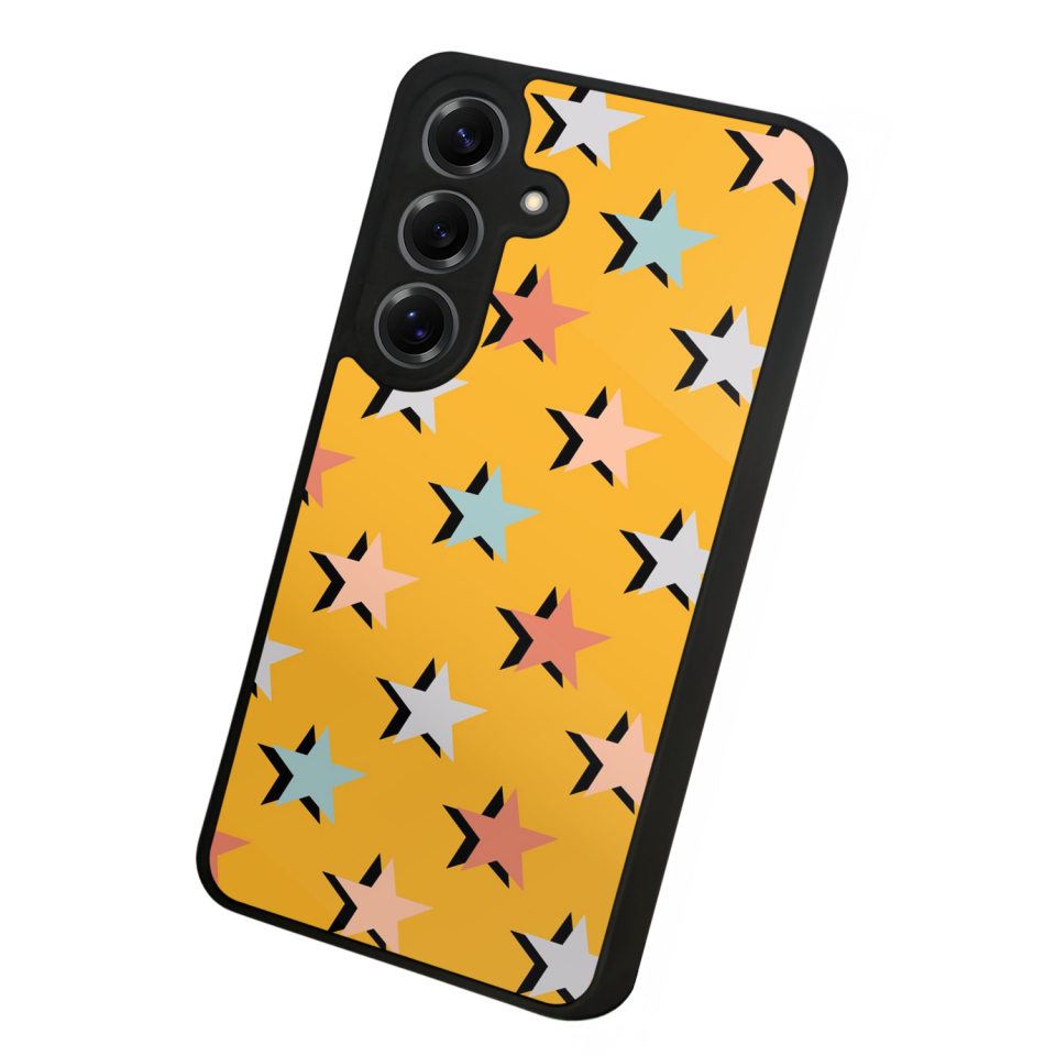Samsung Galaxy S25 Uyumlu Retro Yildizlar Tasarımlı Glossy Premium Kılıf