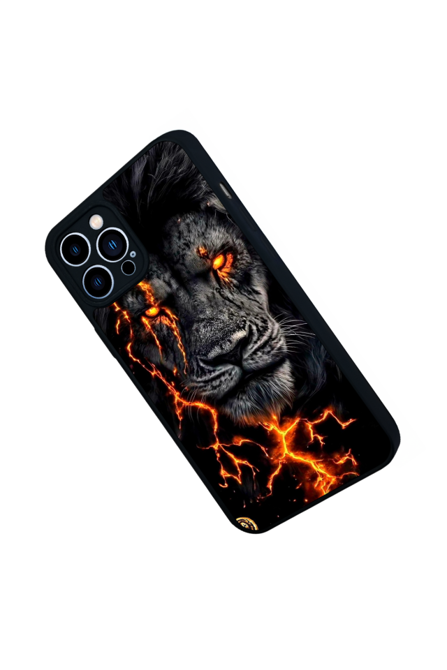 iPhone 12 Pro Max Uyumlu Aslan Tasarımlı Glossy Premium Kılıf