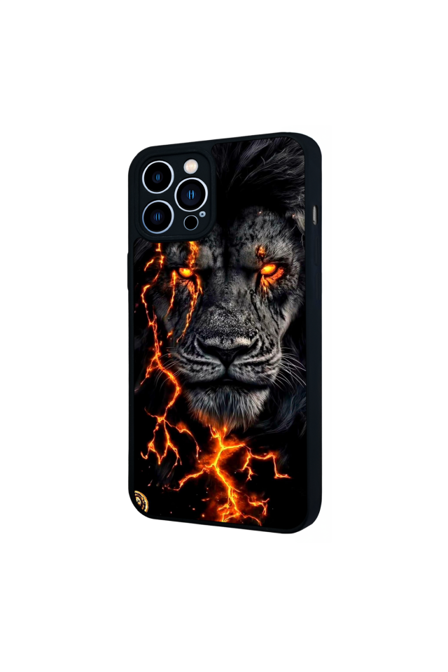 iPhone 12 Pro Max Uyumlu Aslan Tasarımlı Glossy Premium Kılıf
