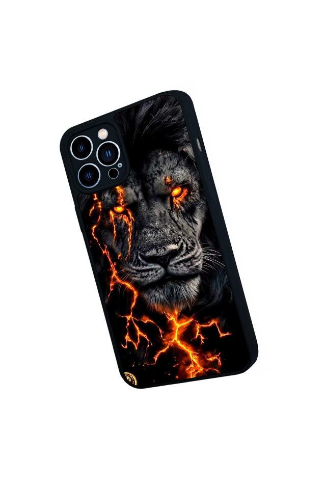 iPhone 12 Pro Max Uyumlu Aslan Tasarımlı Glossy Premium Kılıf