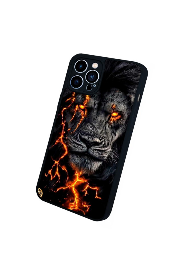 iPhone 12 Pro Max Uyumlu Aslan Tasarımlı Glossy Premium Kılıf