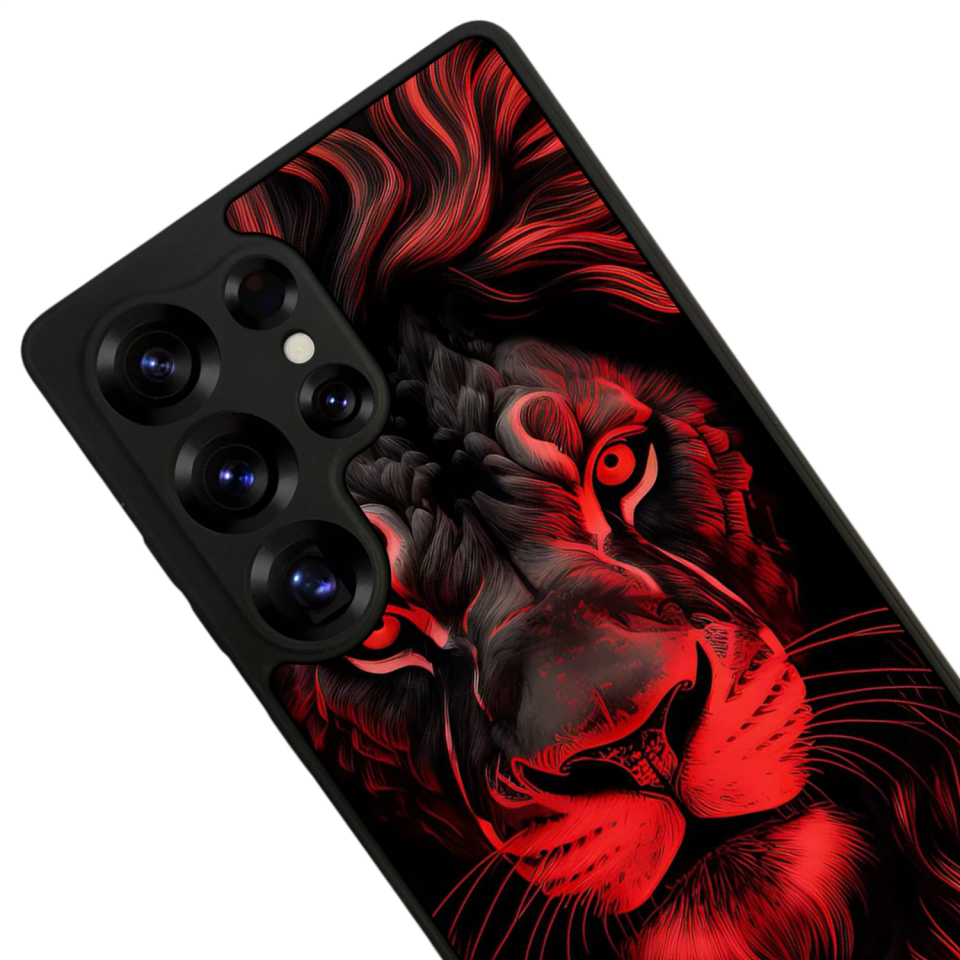 Samsung Galaxy S25 Ultra Uyumlu Aslan Tasarımlı Glossy Premium Kılıf