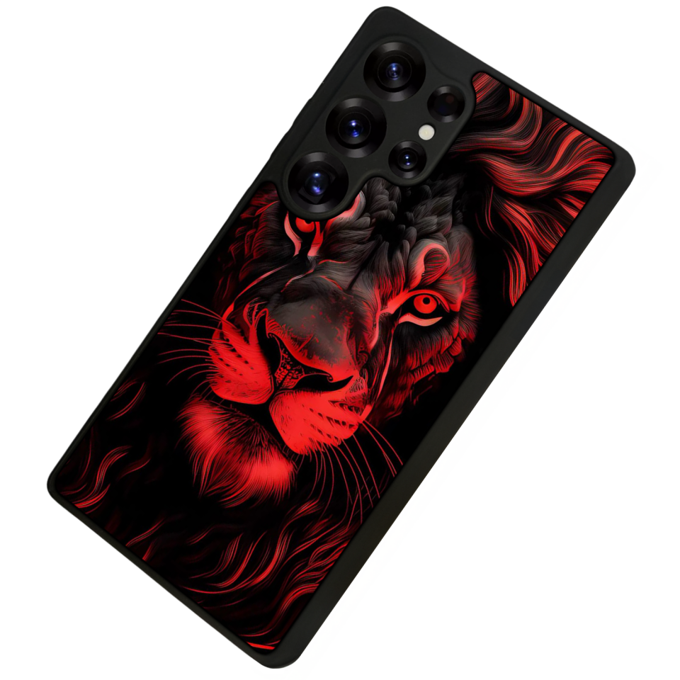 Samsung Galaxy S25 Ultra Uyumlu Aslan Tasarımlı Glossy Premium Kılıf