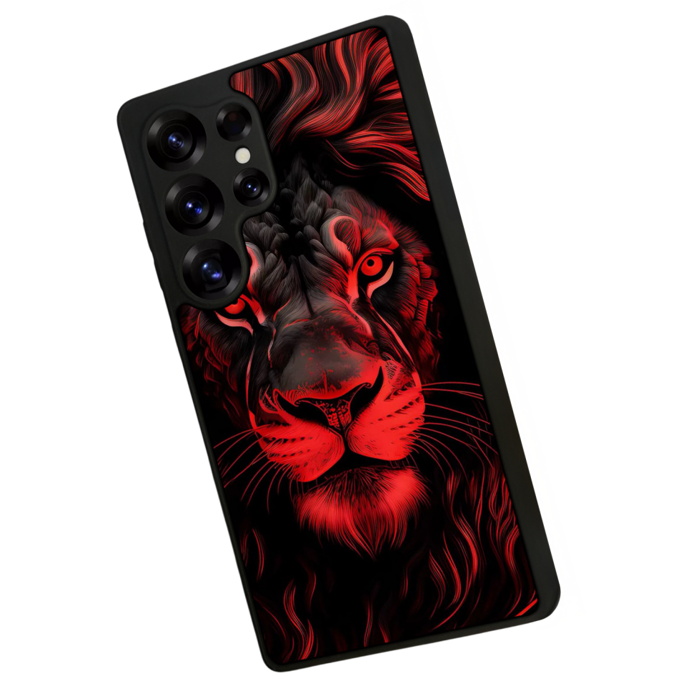 Samsung Galaxy S25 Ultra Uyumlu Aslan Tasarımlı Glossy Premium Kılıf