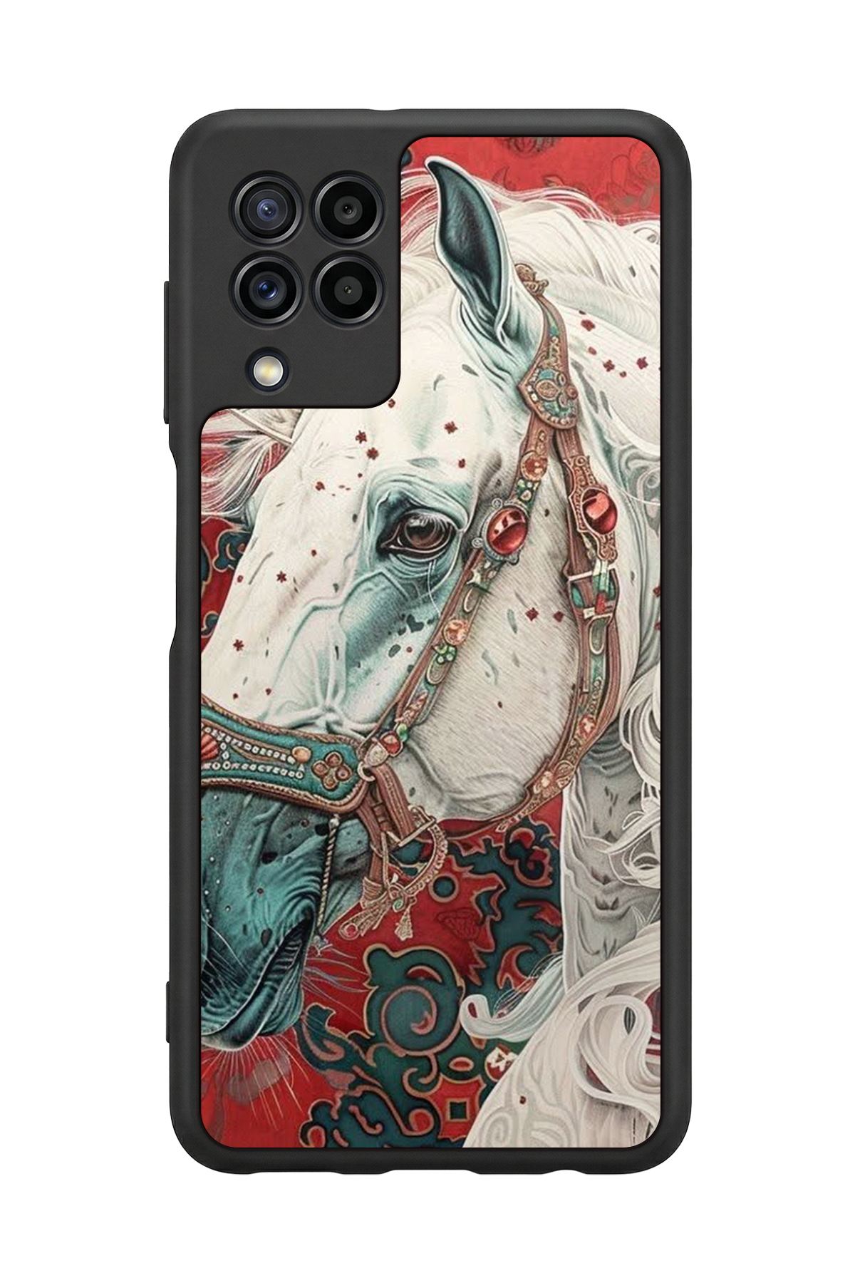 Samsung Galaxy M22 Uyumlu At Horse Tasarımlı Glossy Premium Kılıf