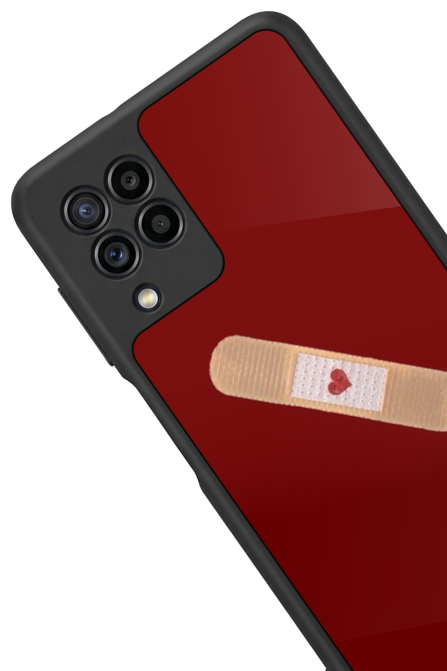 Samsung Galaxy M32 Uyumlu Kalp Love Tasarımlı Glossy Premium Kılıf