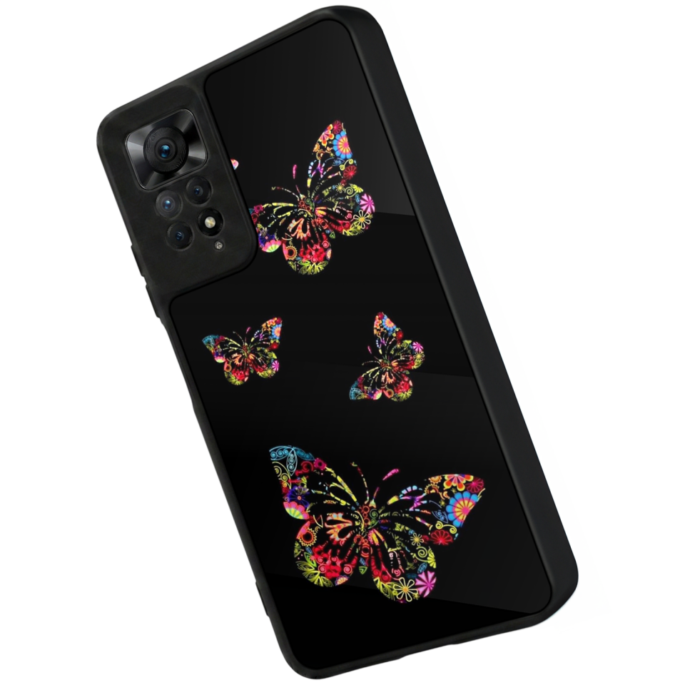 Xiaomi Redmi Note 11 Pro Uyumlu Kelebek Tasarımlı Glossy Premium Kılıf