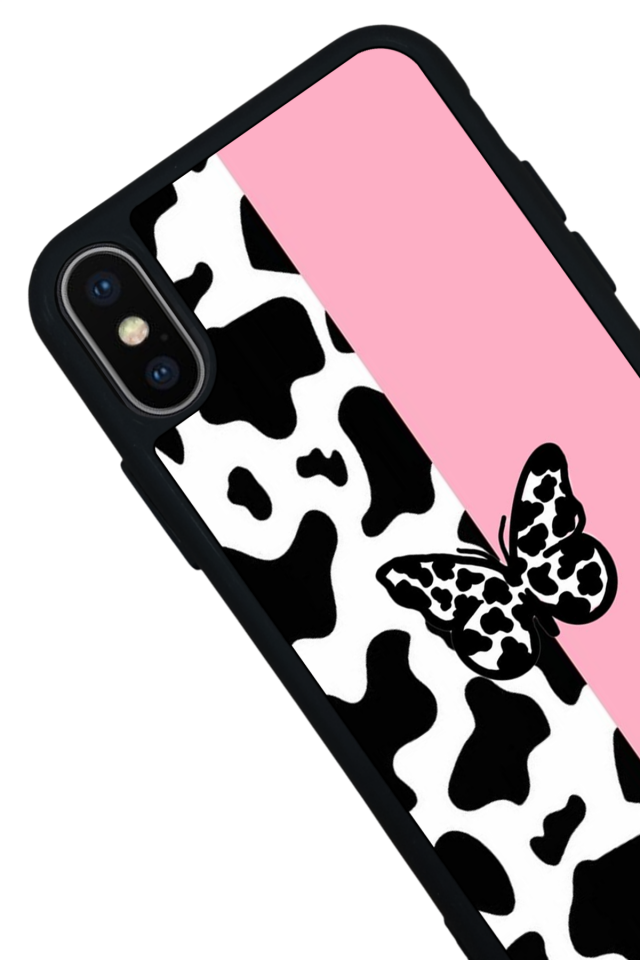 iPhone X/ XS Uyumlu Kelebek Tasarımlı Glossy Premium Kılıf