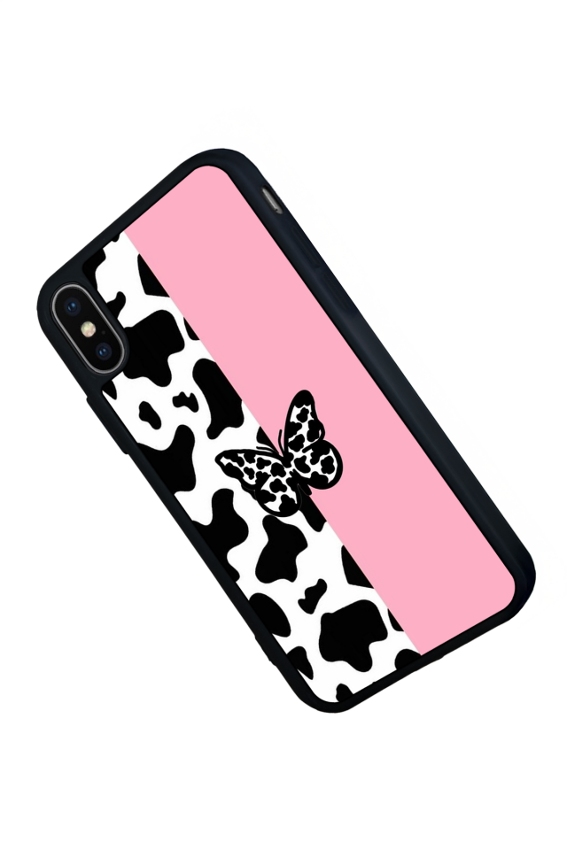 iPhone X/ XS Uyumlu Kelebek Tasarımlı Glossy Premium Kılıf