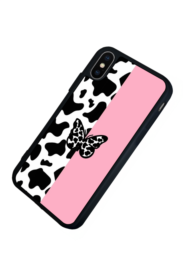 iPhone X/ XS Uyumlu Kelebek Tasarımlı Glossy Premium Kılıf