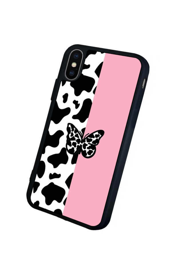 iPhone X/ XS Uyumlu Kelebek Tasarımlı Glossy Premium Kılıf