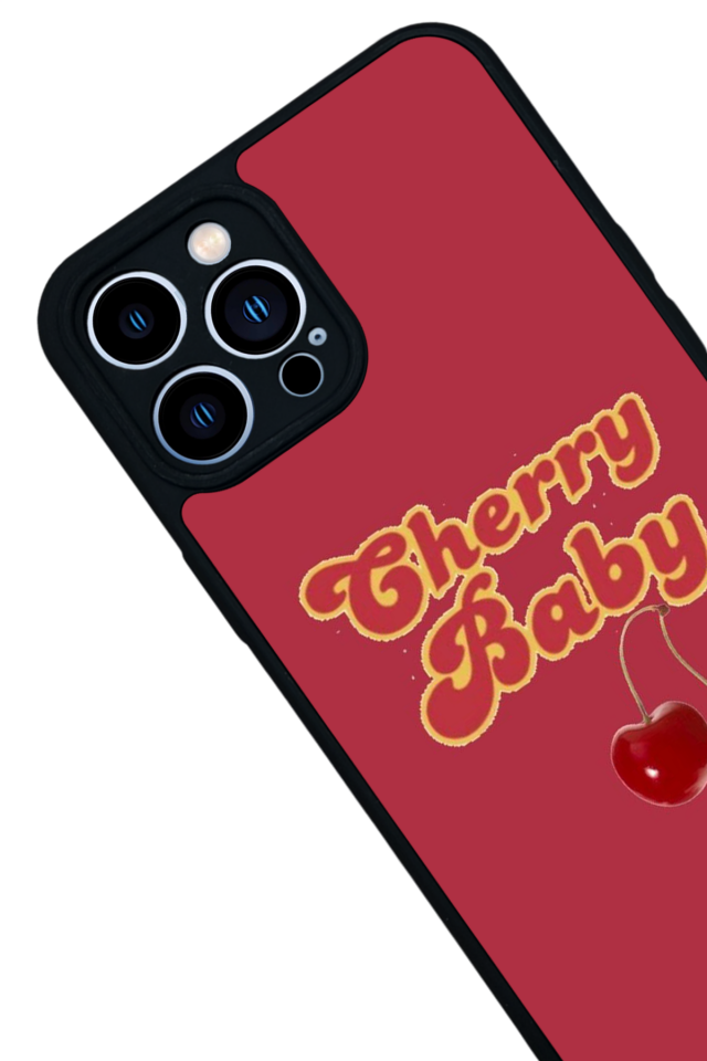 iPhone 13 Pro Max Uyumlu Kiraz Tasarımlı Glossy Premium Kılıf
