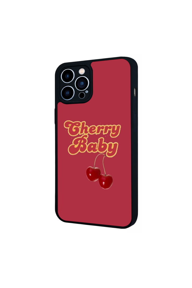iPhone 13 Pro Max Uyumlu Kiraz Tasarımlı Glossy Premium Kılıf