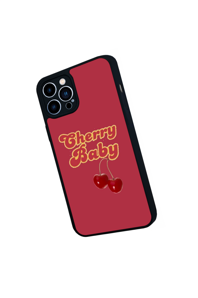 iPhone 13 Pro Max Uyumlu Kiraz Tasarımlı Glossy Premium Kılıf