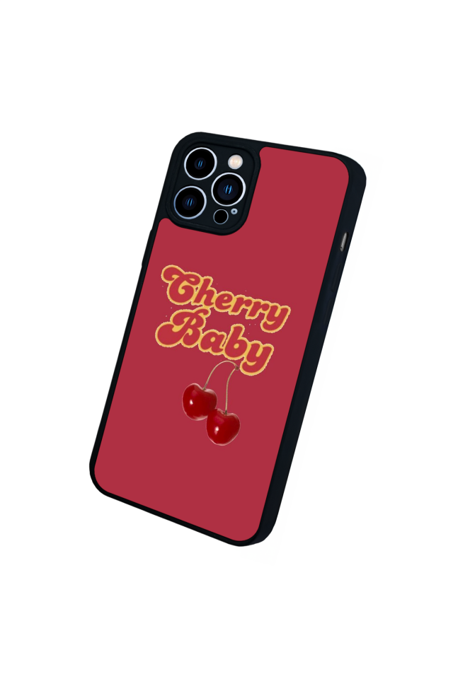iPhone 13 Pro Max Uyumlu Kiraz Tasarımlı Glossy Premium Kılıf