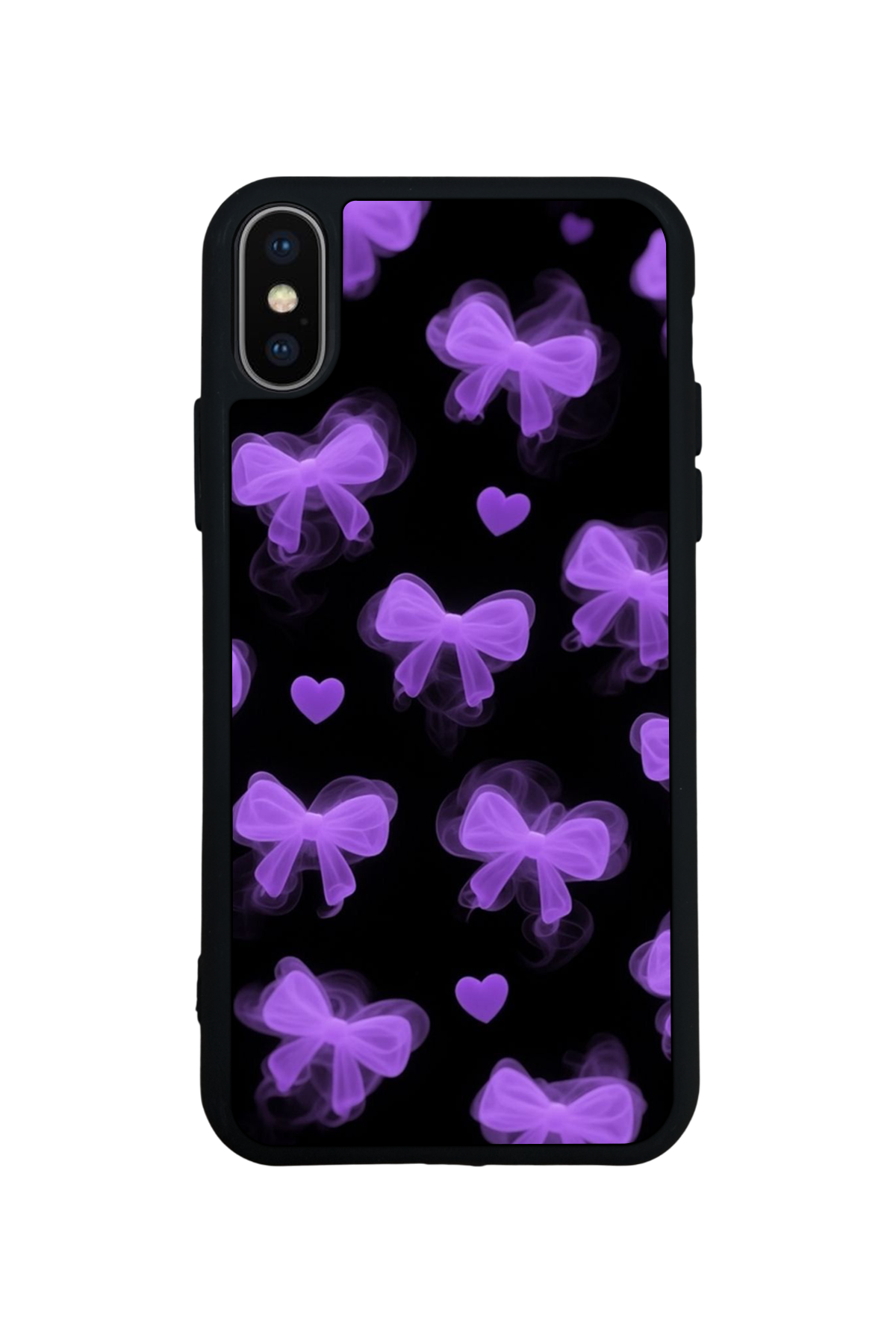 iPhone XS Max Uyumlu Kurdele Tasarımlı Glossy Premium Kılıf