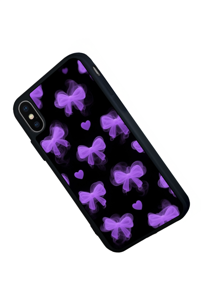 iPhone XS Max Uyumlu Kurdele Tasarımlı Glossy Premium Kılıf