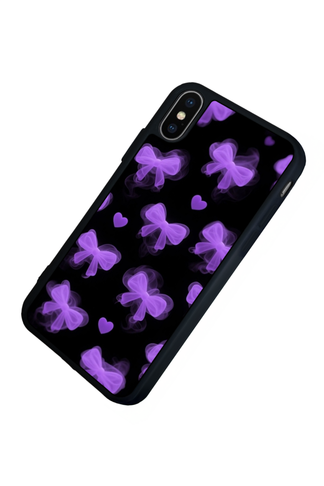 iPhone XS Max Uyumlu Kurdele Tasarımlı Glossy Premium Kılıf