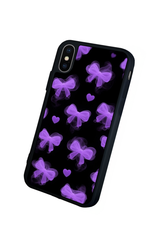 iPhone XS Max Uyumlu Kurdele Tasarımlı Glossy Premium Kılıf