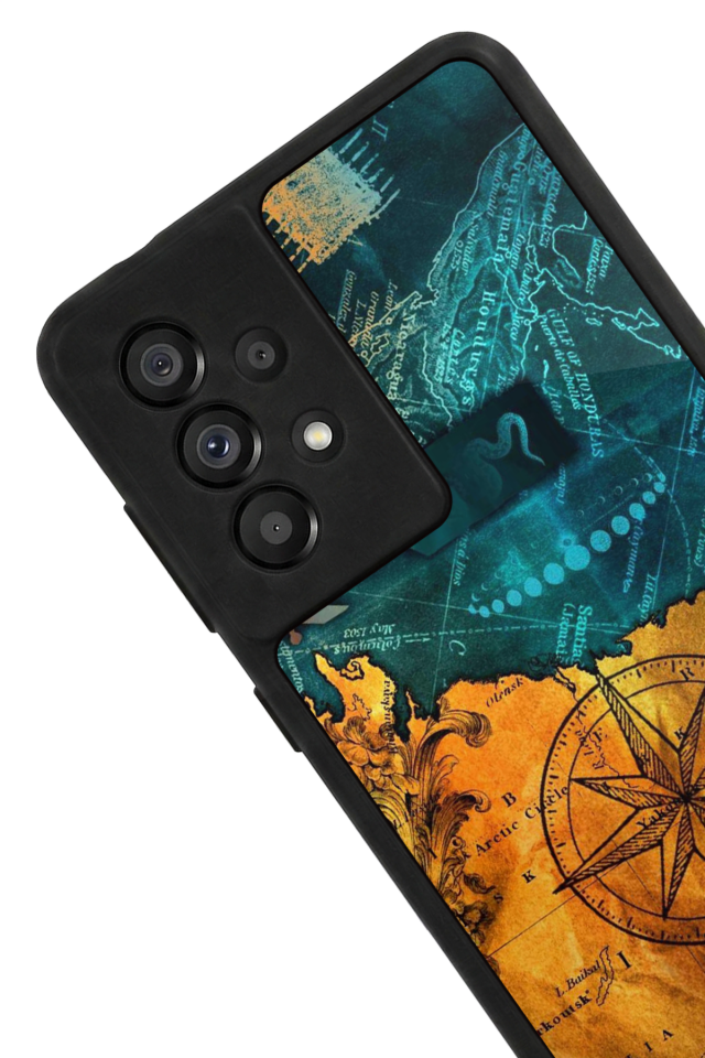 Samsung Galaxy A73 Uyumlu Pusula Tasarımlı Glossy Premium Kılıf