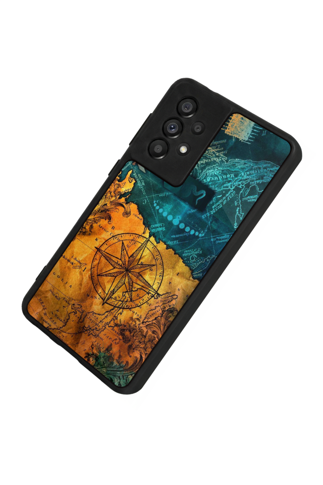 Samsung Galaxy A73 Uyumlu Pusula Tasarımlı Glossy Premium Kılıf