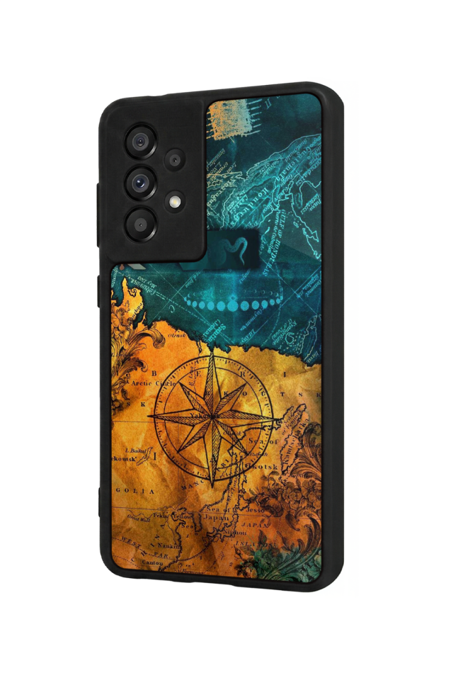 Samsung Galaxy A73 Uyumlu Pusula Tasarımlı Glossy Premium Kılıf