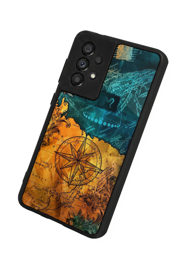 Samsung Galaxy A73 Uyumlu Pusula Tasarımlı Glossy Premium Kılıf