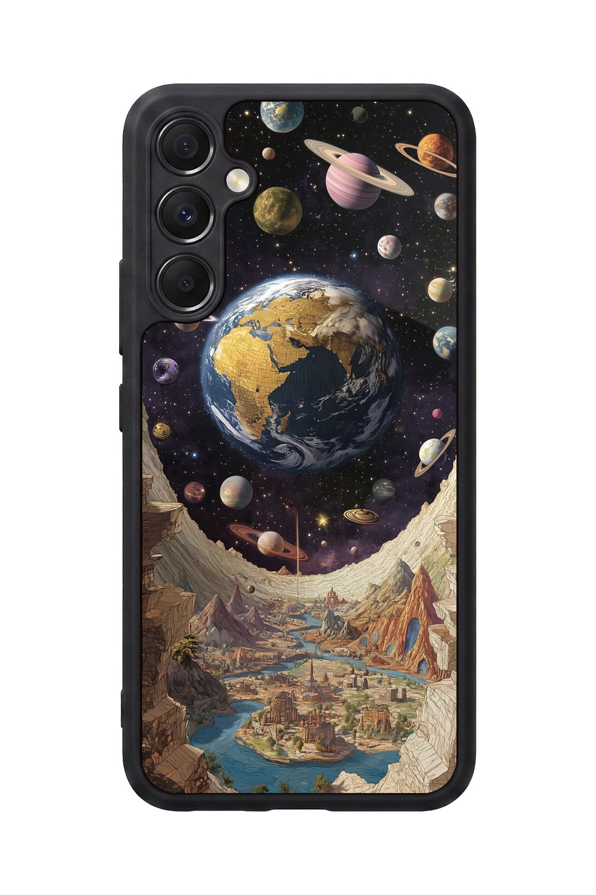 Samsung Galaxy A34 Uyumlu Uzay Tasarımlı Glossy Premium Kılıf