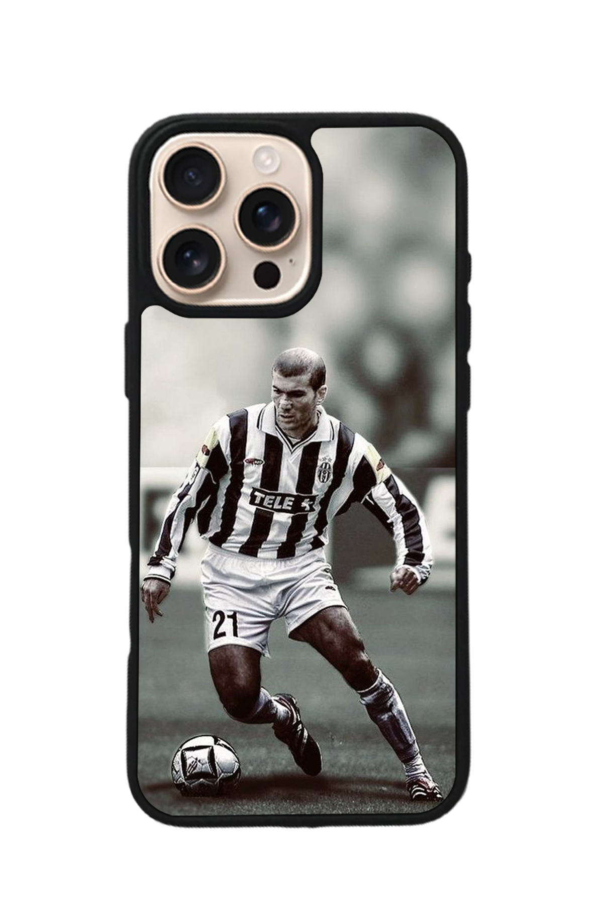 iPhone 15 Pro Uyumlu Zidane Tasarımlı Glossy Premium Kılıf