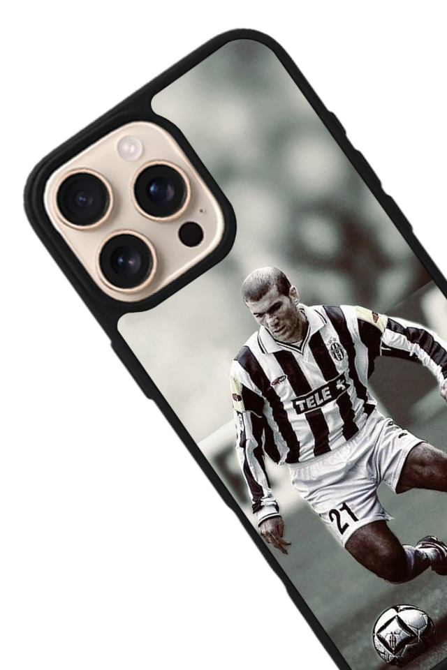 iPhone 15 Pro Uyumlu Zidane Tasarımlı Glossy Premium Kılıf