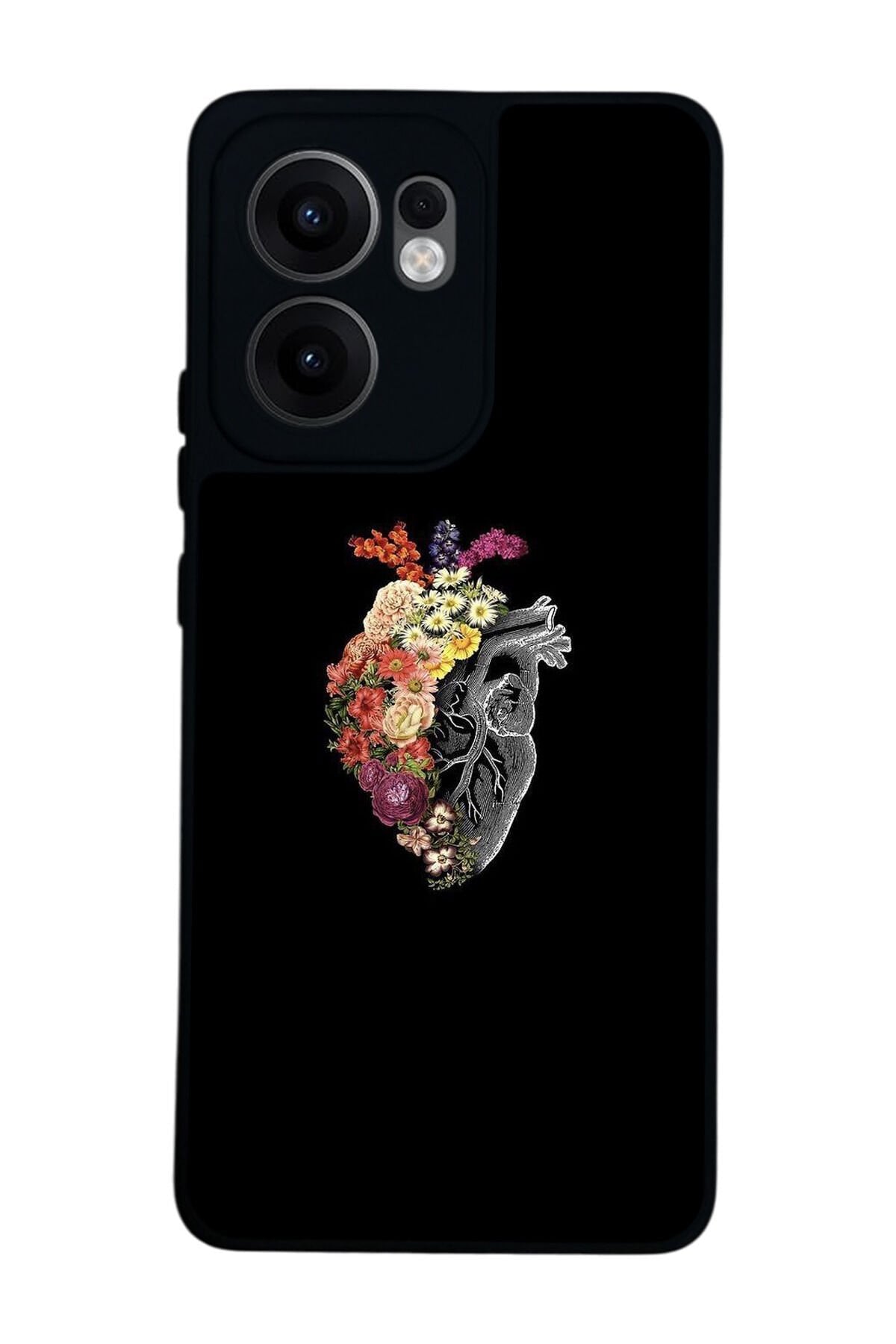 Oppo Reno 13F Uyumlu Kalp Love Tasarımlı Glossy Premium Kılıf