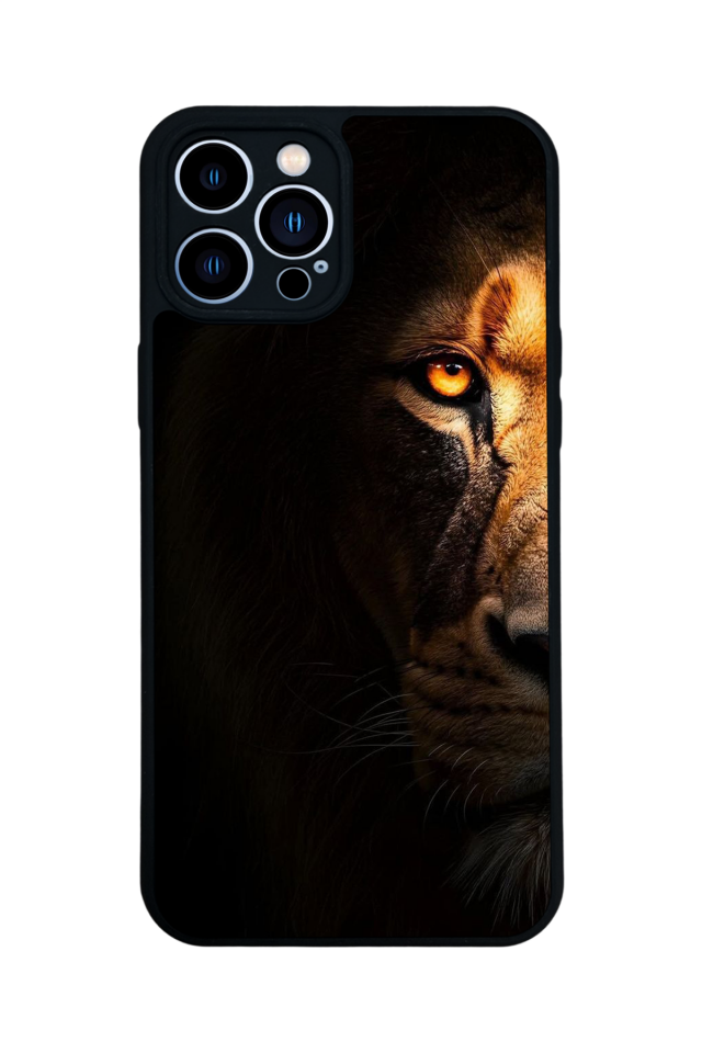 iPhone 12 Pro Max Uyumlu Aslan Tasarımlı Glossy Premium Kılıf