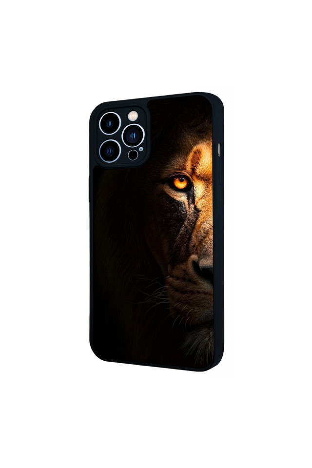 iPhone 12 Pro Max Uyumlu Aslan Tasarımlı Glossy Premium Kılıf